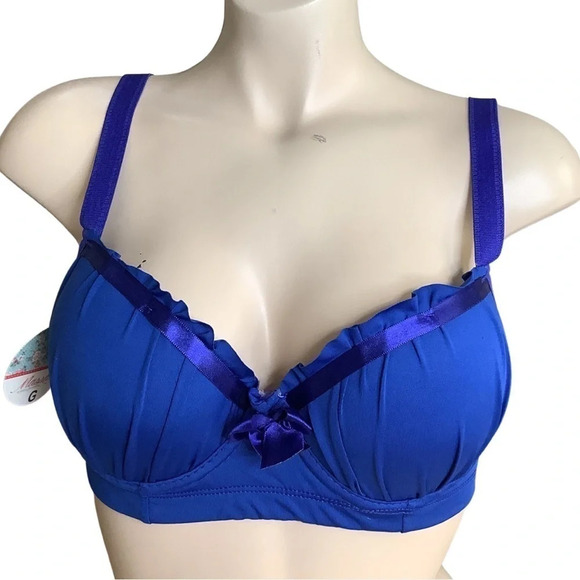 Massam Blue Padded Underwire Bra Made in Brazil New with Tags - Picture 1 of 8